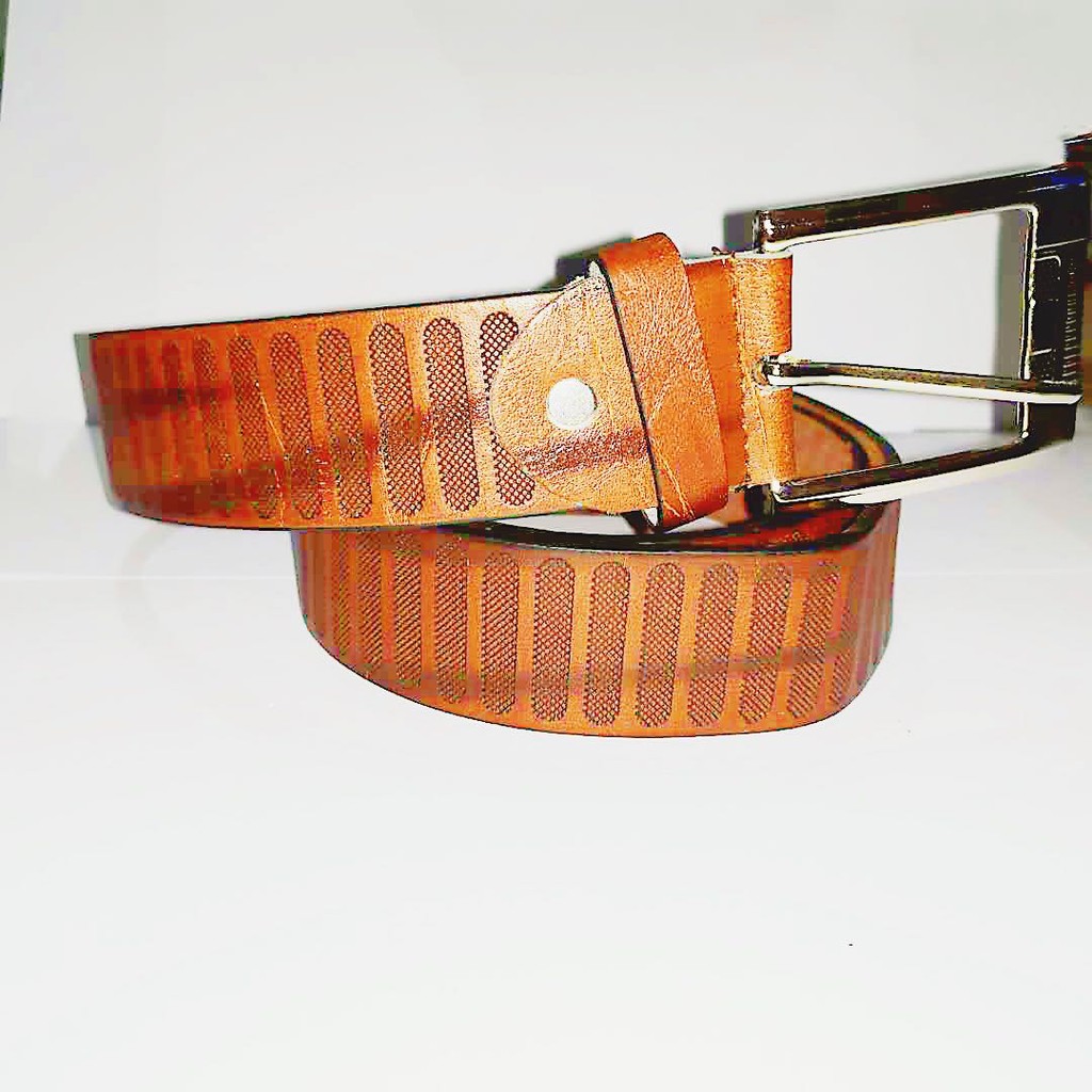 Ikat Pinggang Kulit Imitasi Motif Dengan Gesper untuk Pria Fashion / Men Belt Motif Kulit Pu