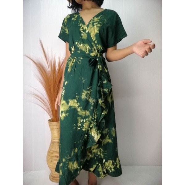 Dress Kimono Ruffle Tie Dye Rayon Premium Bali / Kimono / Dress Kimono / Dress Bali / Tie Dye