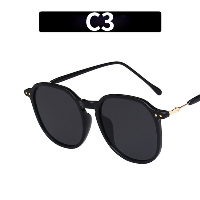 (YUZHU) COD Kacamata Hitam Polarized Brown Gaya Korea INS Retro Oversized Frame Sunglasses Wanita