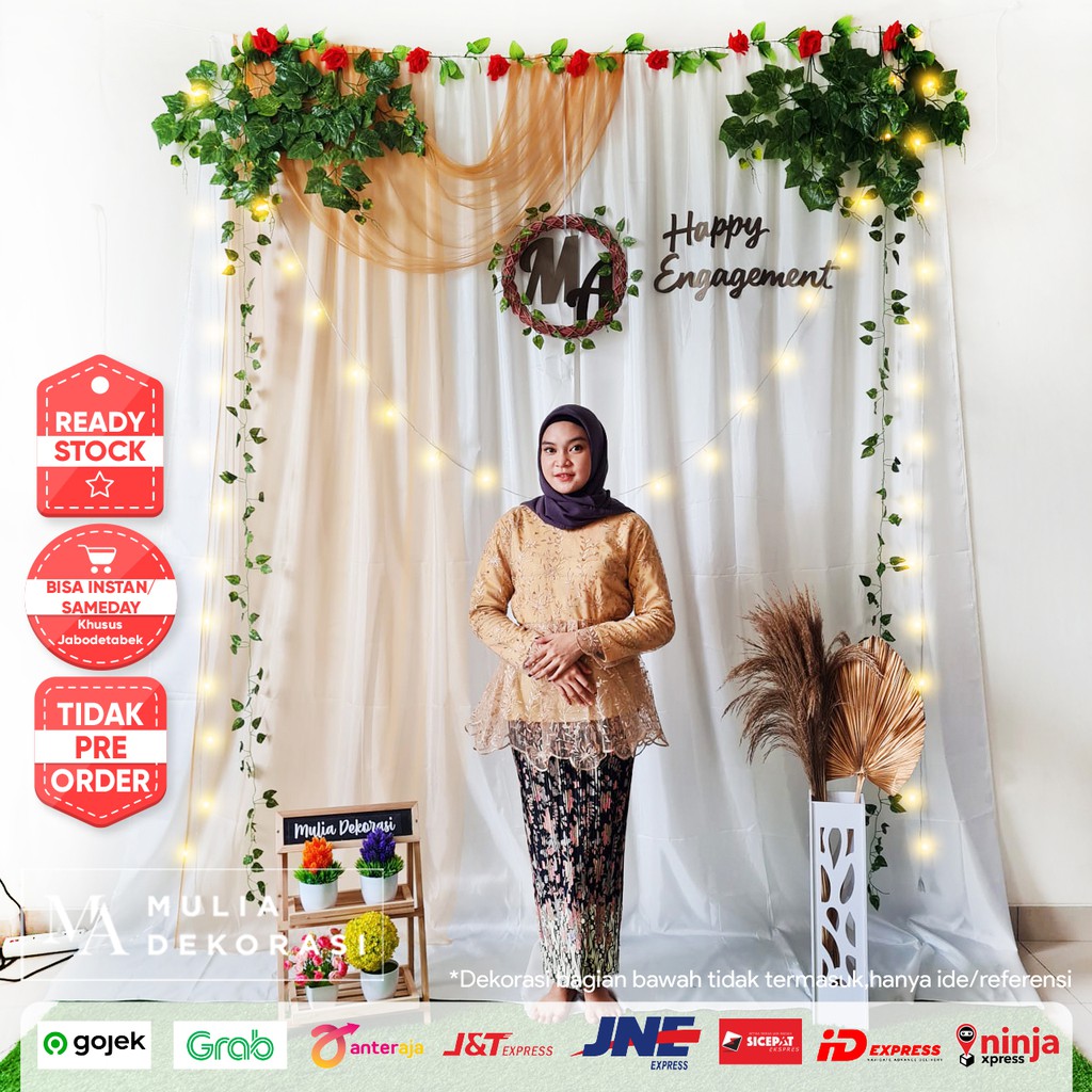 Dekorasi Lamaran Tunangan Backdrop Nikahan PhotoBooth DIY Akad Nikah Aqiqah Khitan Paket Mulia KKK