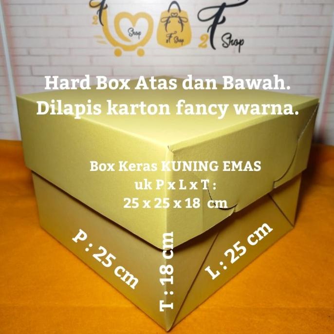 

Sale!!! Box Kotak Kue Hampers Gift Box Kuning Emas P X L X T : 25 X 25 X 18 Cm - Paling Dicari