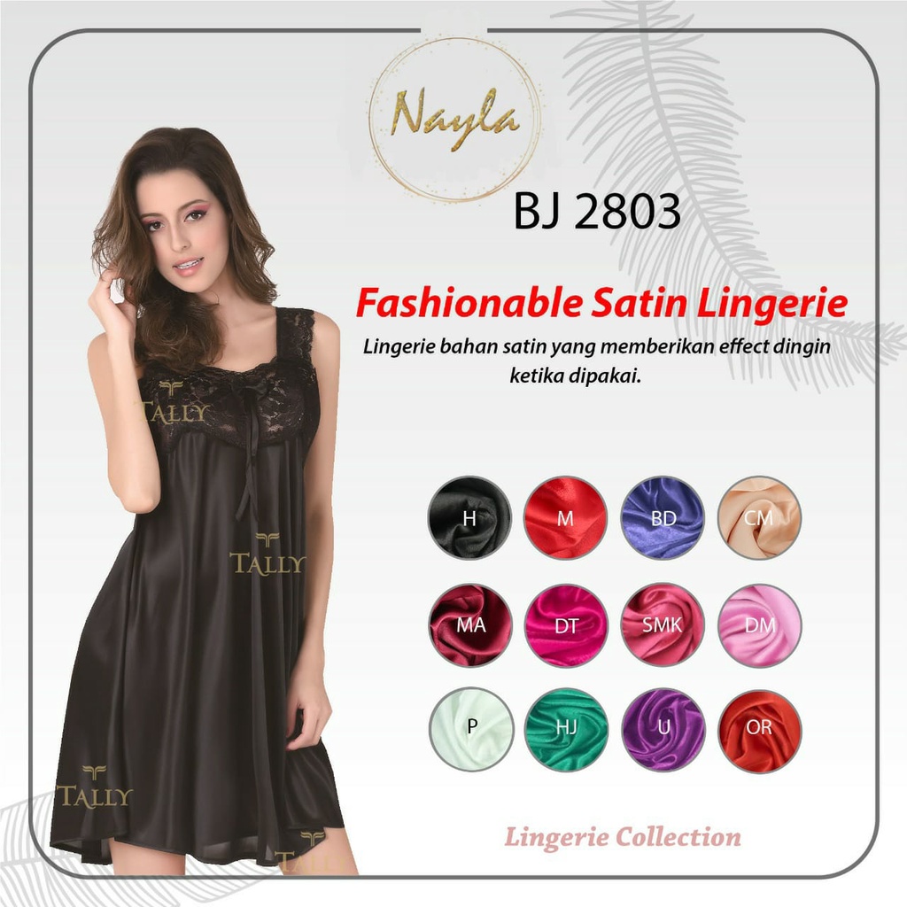 Lingerie Brokat Dress Brukat Baju Tidur Seksi Satin All Size Free Size #2803