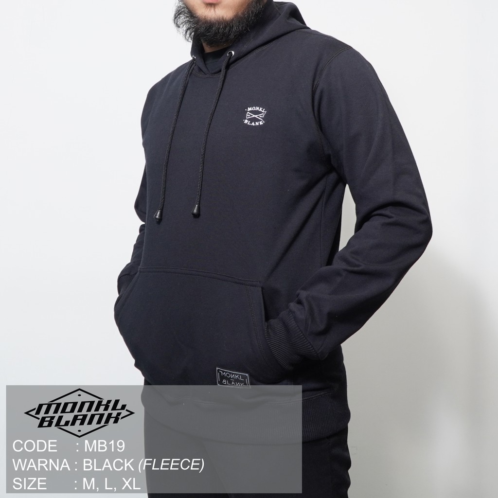 GROSIR TERMURAH HOODIE SWEATER PULLOVER FLEECE MB19 MONKL BLANK HOODIE PRIA PREMIUM ORIGINAL DISTRO