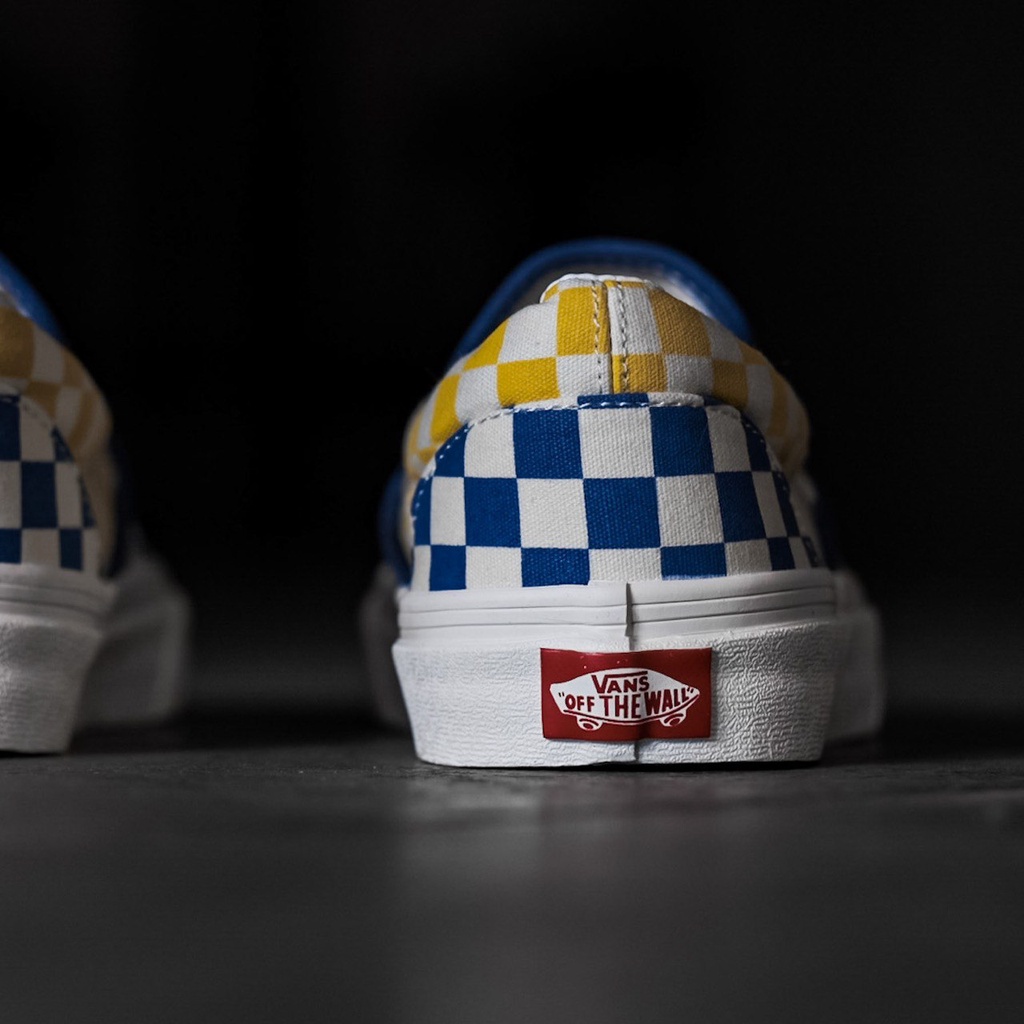 VANS SLIP-ON 98 DX CHECKER ANAHEIM BLUE/YELLOW ORIGINAL 100%