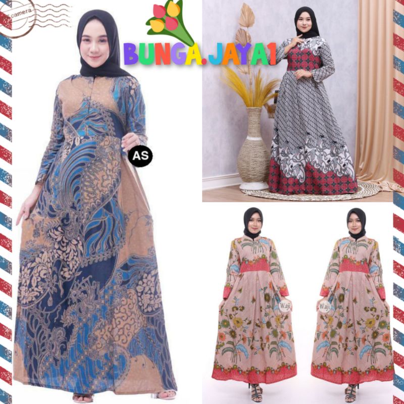 MS GAMIS BATIK SRIWEDARI MAXI MODERN BUMIL/BUSUI KATUN SOGAN.M L XL XXL/ld