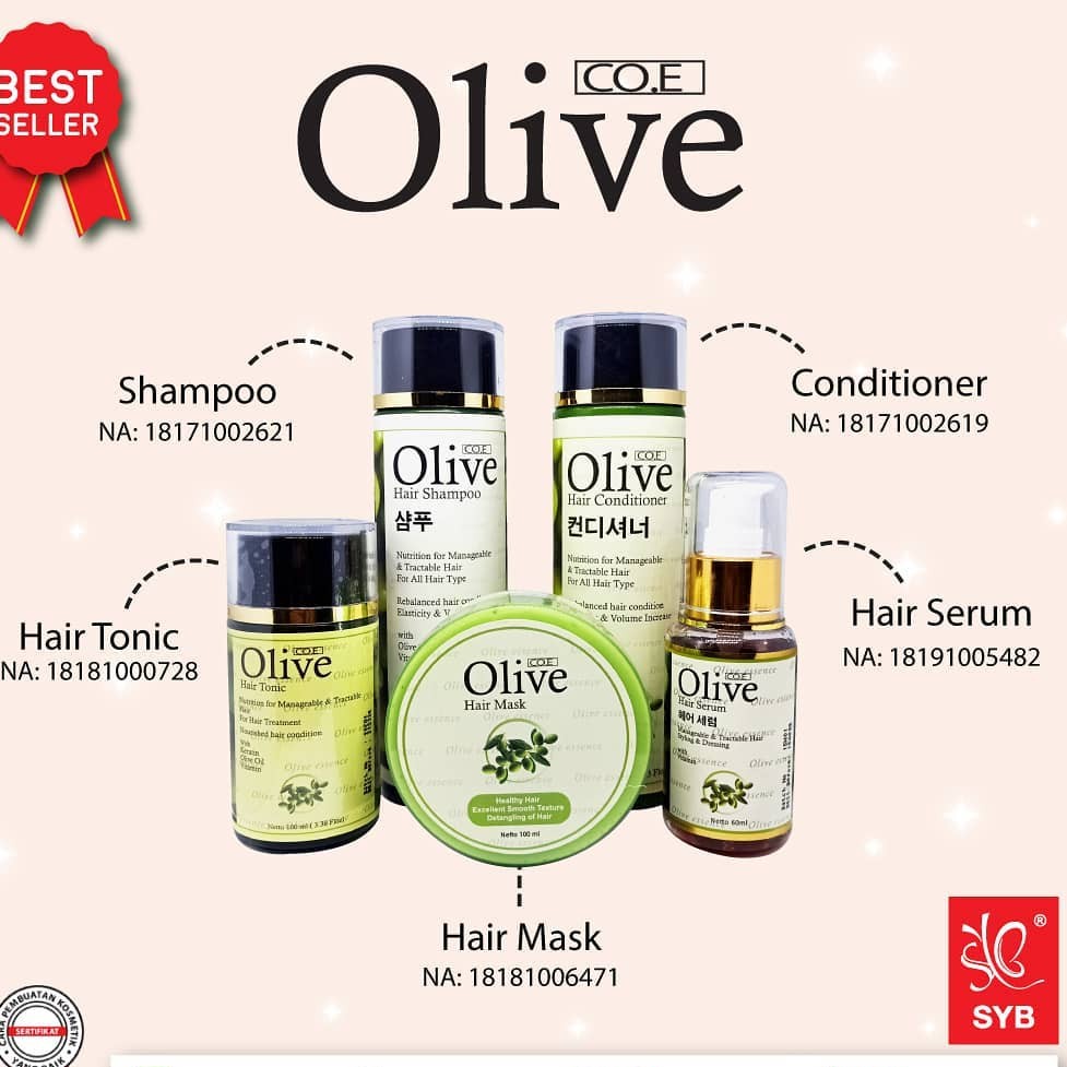 OLIVE PAKET SYB COE - OLIVE SAMPO- OLIVE CONDI-OLIVE TONIC- OLIVE HAIR MASK- OLIVE HAIR SERUM - BPOM