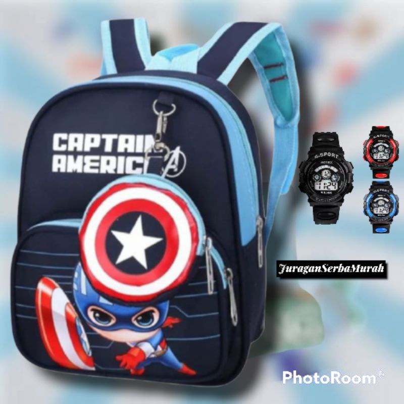 Tas Ransel Sekolah Anak Laki-Laki Karakter Spiderman Superhero Murah