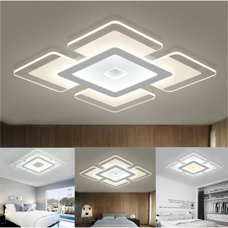 Lampu Hias Plafon Ruang Tamu 3 warna plus Remote Minimalis modern LED Plafon Modern Ceiling Light 16W 20 cm Dimmable Acrylic LED Ceiling Light Home Lamp Modern Elegant Living Room Bedroom Square Acrylic LED Ceiling Light Home Lamp Modern Elegant Living