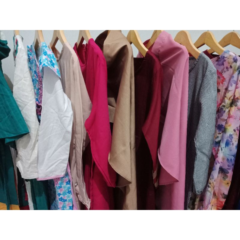 PL Gamis Set Hijab Anak Polos Motif Bekas Second Usia 5 - 12 Tahun