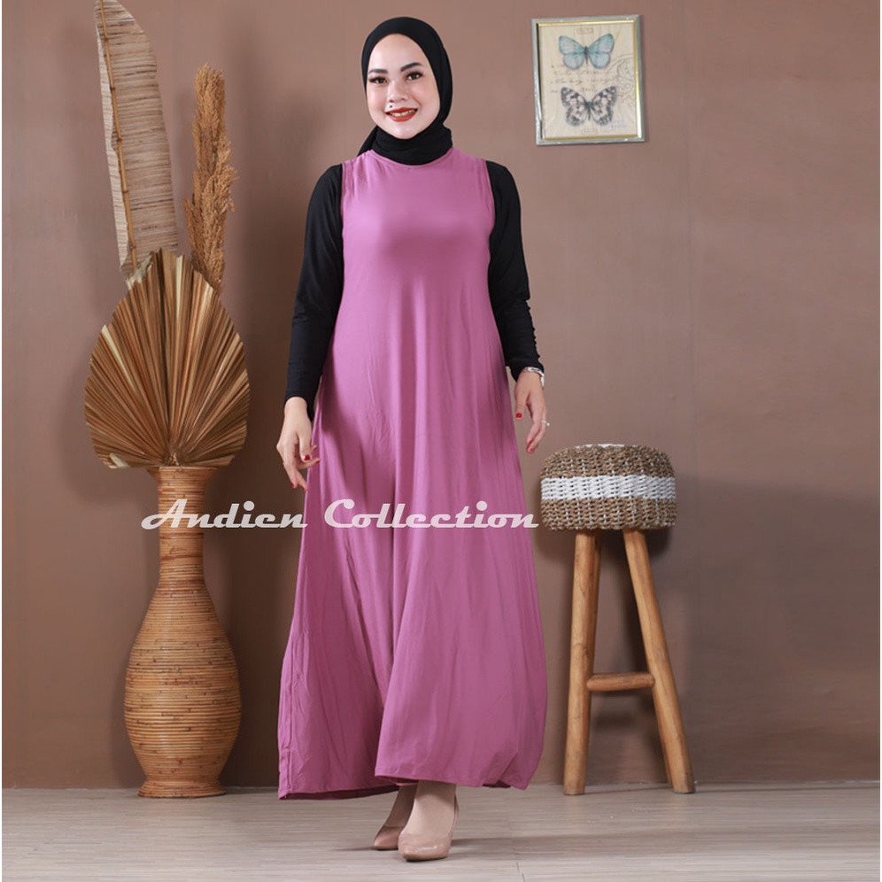 Gamis tanpa lengan /Daleman gamin/ Bahan jersey super (By Andien collection)