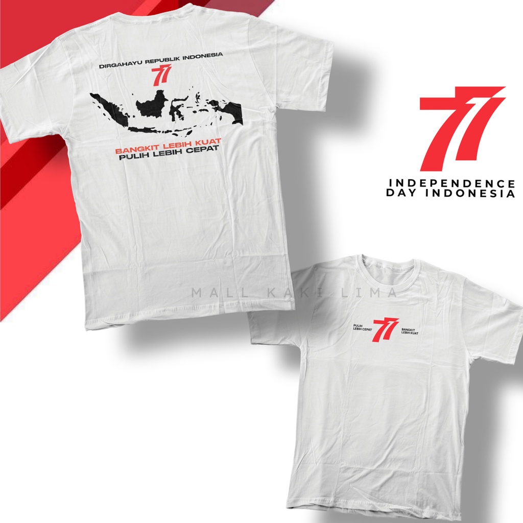 KAOS EDISI KEMERDEKAAN HUT RI KE 77 KAOS DISTRO UNISEX FREE TOTEBAG