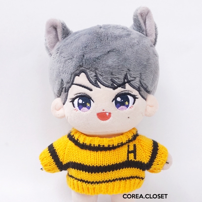 READY STOCK 20cm upsetduck SKZOO Kpop Doll Clothes - Harry Potter Hogwarts Hufflepuff knit  Sweater 