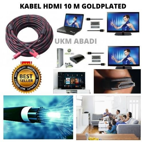 Kabel HDMI 10m Gold Plated Highspeed OD7.3mm 1080P 111158