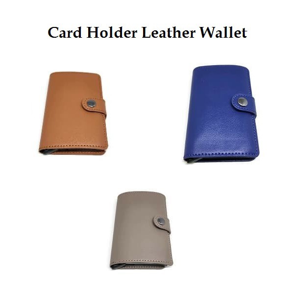 Pop-Up Card Holder Leather Wallet - Dompet Kartu Pria - Muat 8 Kartu