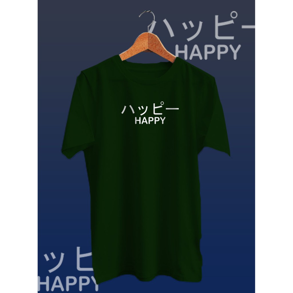 HKSTORE - KAOS DISTRO DIGITAL PRINT TULISAN HAPPY