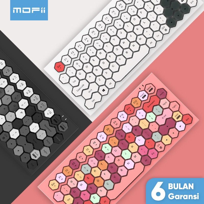 MOFii Keyboard Wireless Rechargable Built-in Battery - Garansi Resmi 6 Bulan