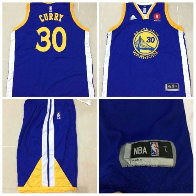 Jersey Stelan Basket GSW Biru Stephen Curry