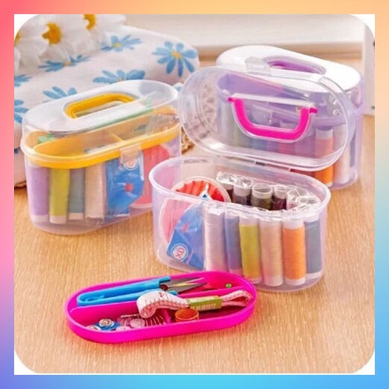 Alat Jahit Kotak Set Lengkap Sewing Set Kit Sewing Set Kit Peralatan Jahit Kotak Box Alat Menjahit Benang Jarum Peniti Meteran Gunting Baju Kain