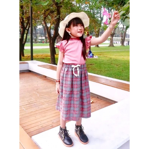 korean skirt flanel / Rong Skirt 2-7thn /rok flanel anak perempuan/ bawahan flanel rok anak perempuan