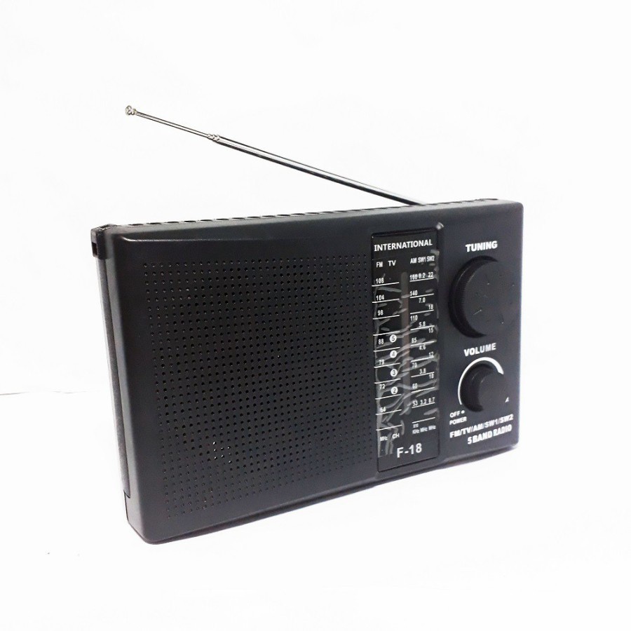 COD RADIO PORTABLE INTERNASIONAL MITSUYAMA F-18 FM/TV/AM/SW1/SW/RADIO 5 BAND MS-F-18