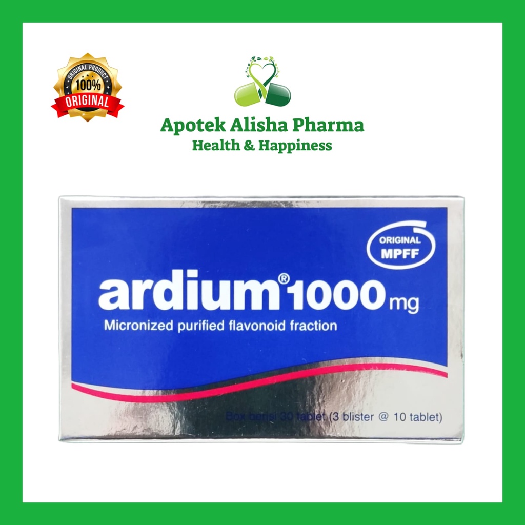 Ardium 500mg Tablet (Strip 15tablet) - Ardium 1000mg Tablet (Strip 10tablet) Obat Wasir / Ambeyen / Ambeien / Hemoroid / Varises