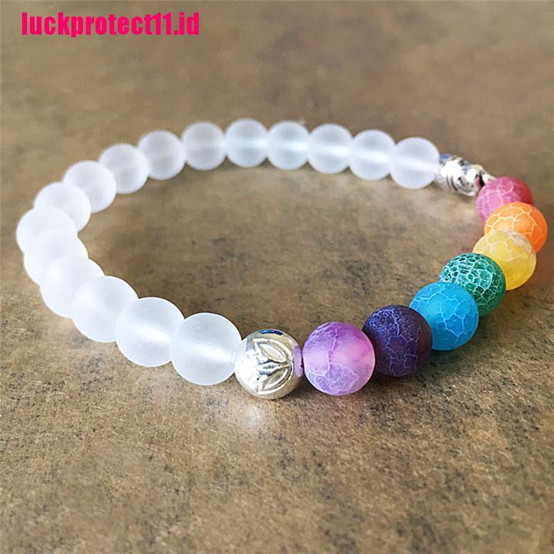 【LUCK】Fashion 7 Chakra Elephant Charm Beaded Bracelet Mala Beads Yoga Energy Bracelet Jewelry