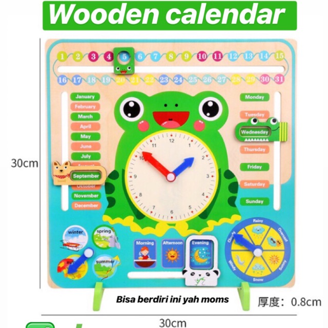 

montessori multi-function calendar clock papan edukasi waktu cuaca