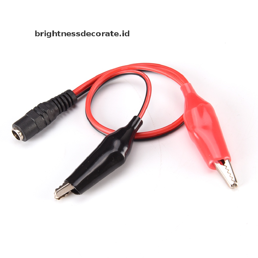 Kabel Power Dc 5.5mm X 2.1mm Dc Female / Male Jack Konektor Ke 2 Alligator Clip