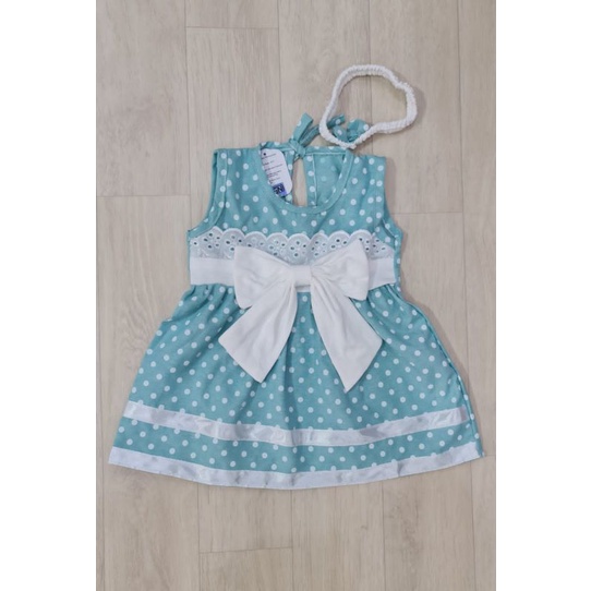 baju bayi perempuan dress PITA + BANDANA baby girl