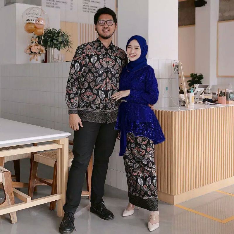 Maura Couple - Sania Ruffle Batik Couple Ori Ndoro Jowi DNT Garansi Termurah Shopee - CP MOTE DUSTY