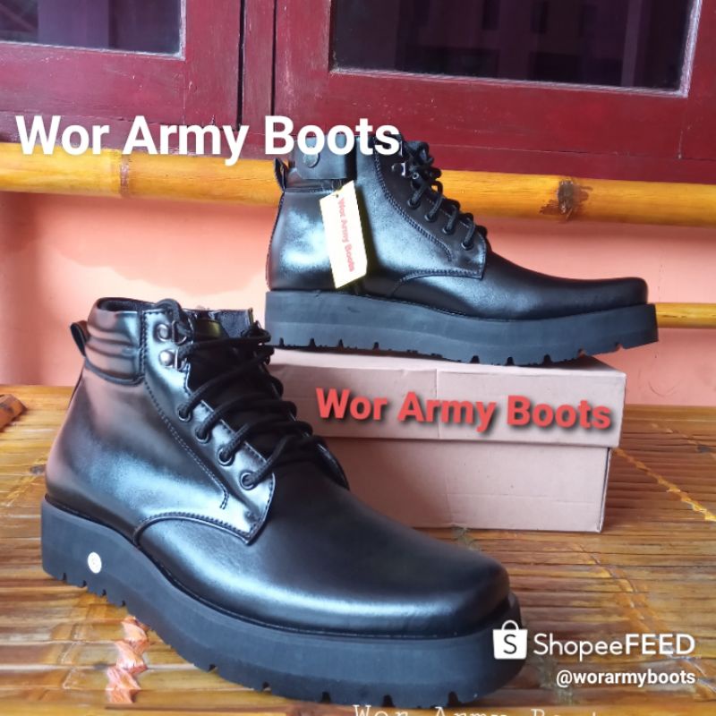 Sepatu PDH  POLRI  SECURITY DISHUB ASN type model P21TLR dob Sol Tebal  3-5cm P2022