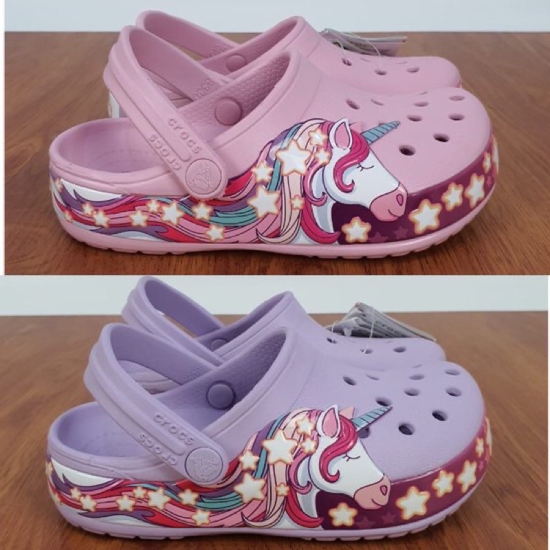 CLEARANCE SALE Sendal crocs Unicorn Fun Lab non LED Clogs sendal anak cewek karet anti banjir