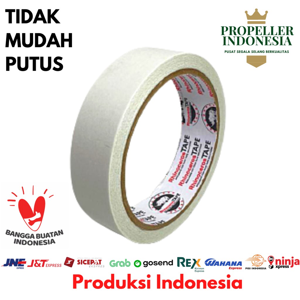 Double Tape Putih RHINOCEROS Tape 24mm x 10m