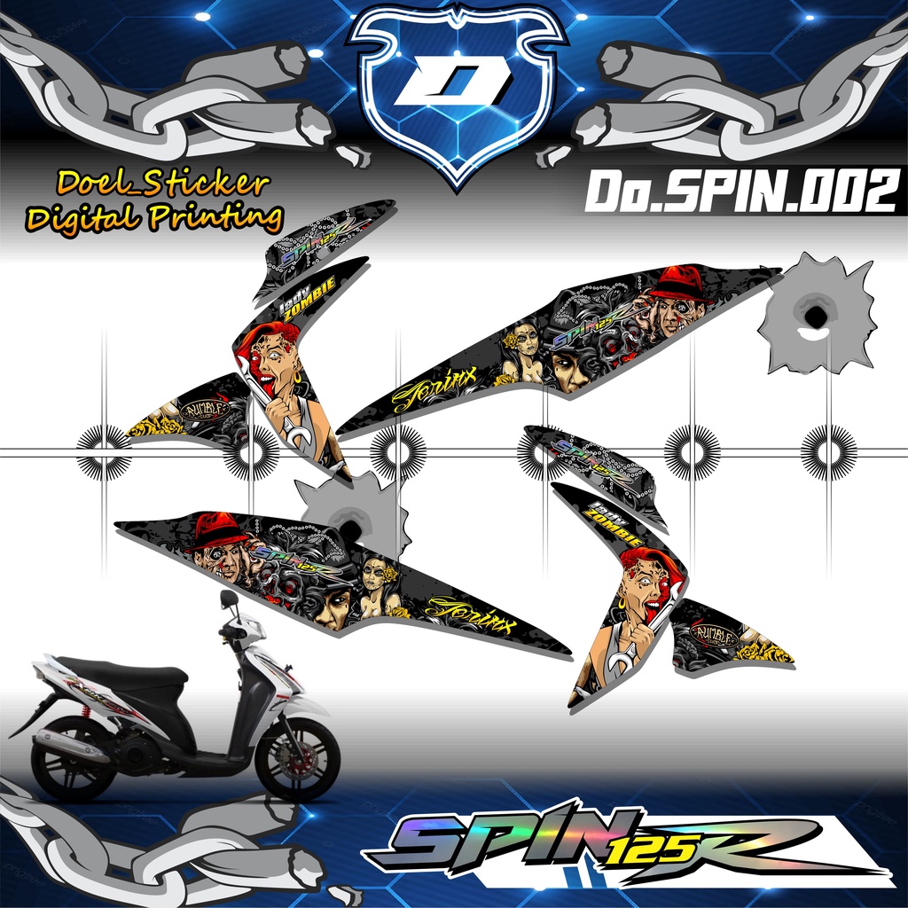 Sticker Striping Variasi SUZUKI SPIN 125 Semi Full JERINK 002