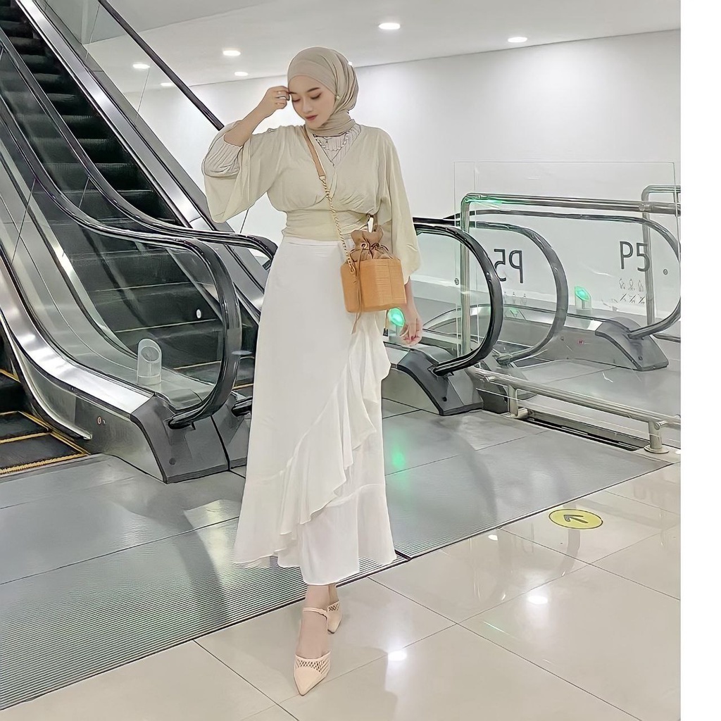 BEFAST - ZRX OOTD Kaos Oversize TIMIA / LESLEY SKIRT / Rok Wanita Model Terbaru/ Maxi Skirt Wanita / Rok Casual Wanita / Rok Kondangan/Pesta / Outfit Wanita Hijab Modis / Rok Polos / Fashion Kekinian Remaja Wanita ABG