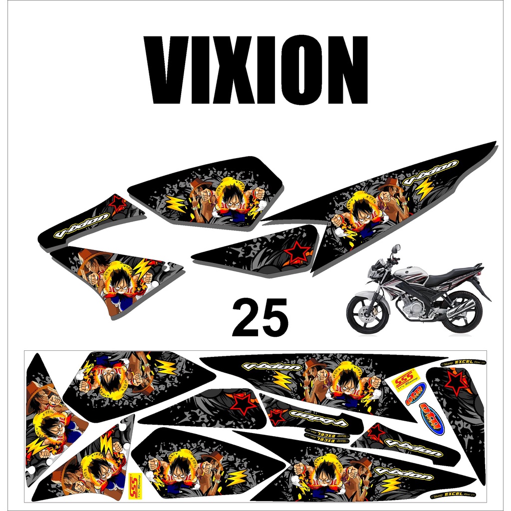 (cod)  VIXION OLD. Sticker Stiker Striping Lis Variasi Vixion Old Murah Desain DS OLD - 25