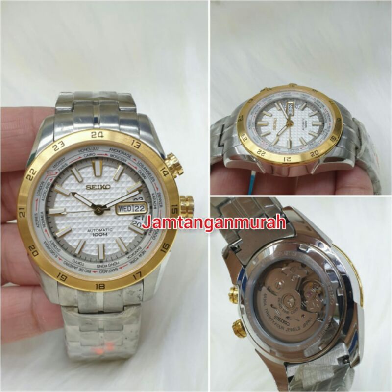 jam tangan pria seiko automatic stainless mesin asli kualitas original