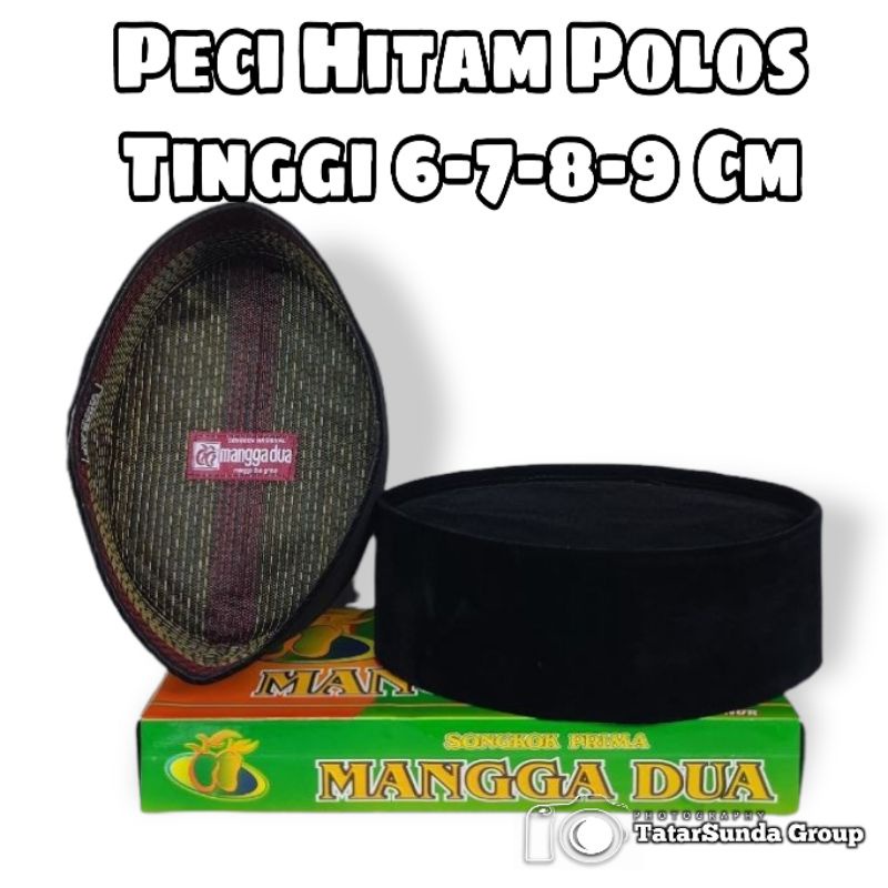 Promo Peci Kopyah Dewasa Songkok Hitam Tinggi 6 cm 7 cm 8 cm 9 cm Kualitas Premium Kopiah Hitam Motif Non Ac Mangga Dua Manis