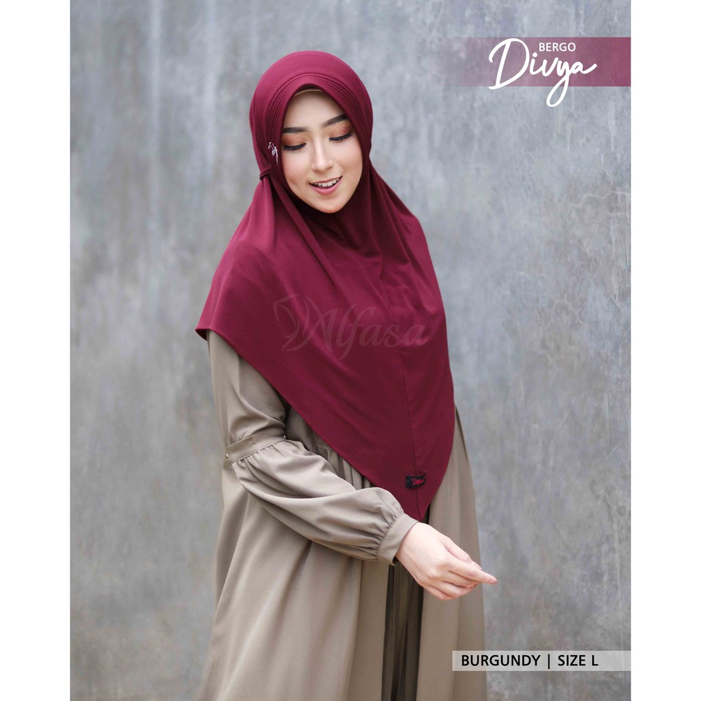 Bergo Divya by Alfasa Hijab | Gamis Lebaran | Premium | Hijab | Original