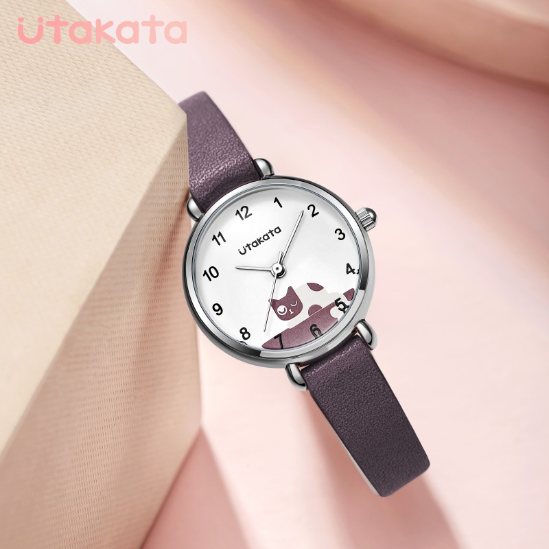 UTAKATA A0006 Jam Tangan Wanita Analog Tali Kulit WATCHKITE WKOS