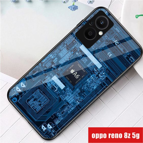 (S16) SofAtcase Kaca OPPO RENO 8z 5G- casing handphone Terbaru - OPPO RENO 8z 5G - pelindung handphone - OPPO RENO 8z 5G