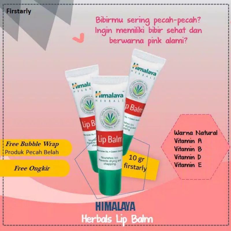 Lip Balm HIMALAYA Lipbalm Herbal Pelembab Bibir Warna Pink Natural