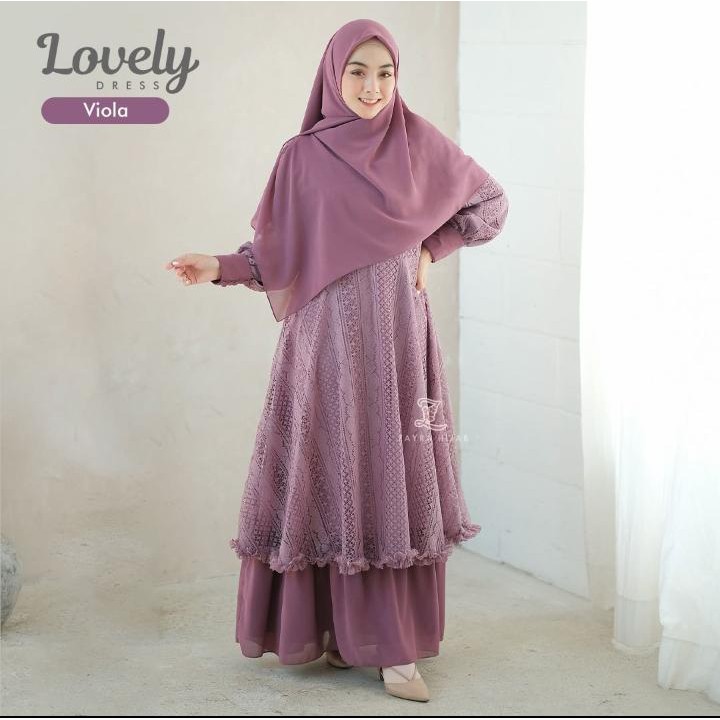 SET LOVELY DRESS By Zayra Hijab | VIOLA XS | DRESS KEKINIAN | GAMIS CANTIK | DRESS LEBARAN