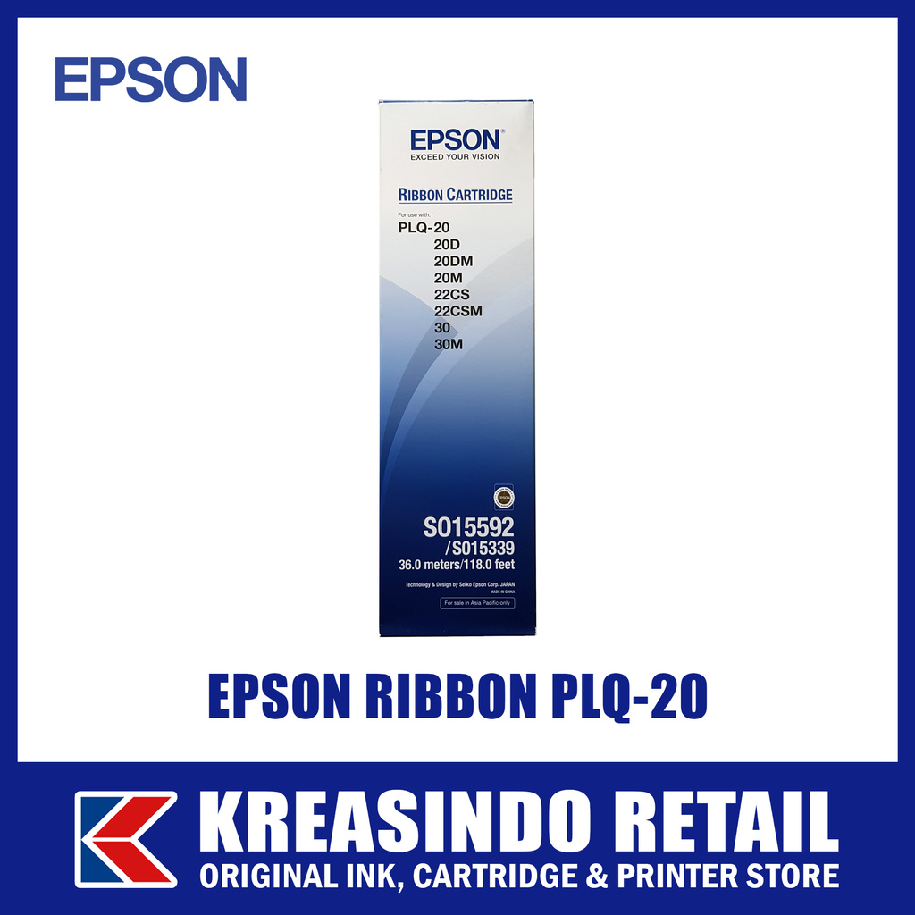 Epson Ribbon Cartridge / Pita / Tinta PLQ-20 PLQ20 Original (Isi 3 pcs)