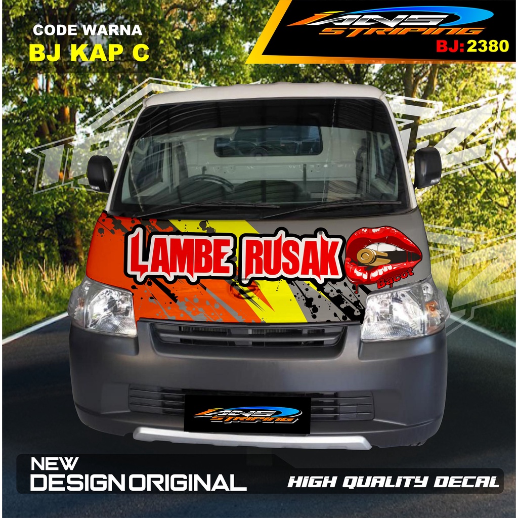 STIKER VARIASI KAP KABIN DEPAN MOBIL GRANMAX PICK UP / VARIASI STIKER KABIN DEPAN PICK UP / DECAL STIKER KABIN CARRY PICK UP L300 DLL