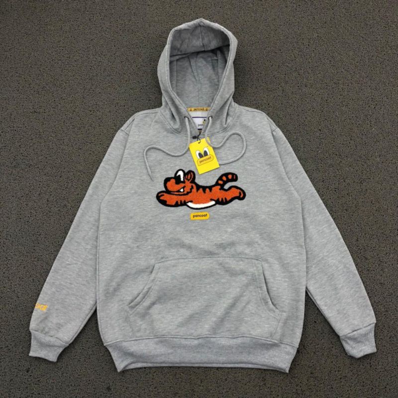 HOODIE PANCOAT GREY MACAN BORDIR FULL TAG LABEL HIGH QUALITY CASUAL HYPE FASHION PRIA