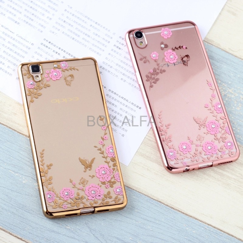 Casing Softcase Flower Oppo A37 A37f Neo 9 Case Diamond Bunga Bling