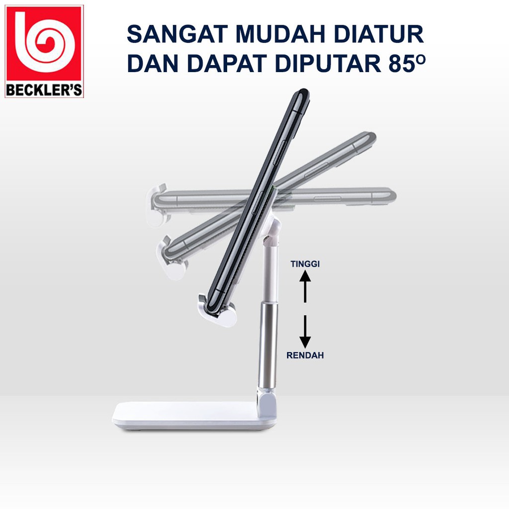 HP Holder Lipat Folding Desktop Phone Holder Stand Universal Portable Zoom Meeting Online - PUTIH