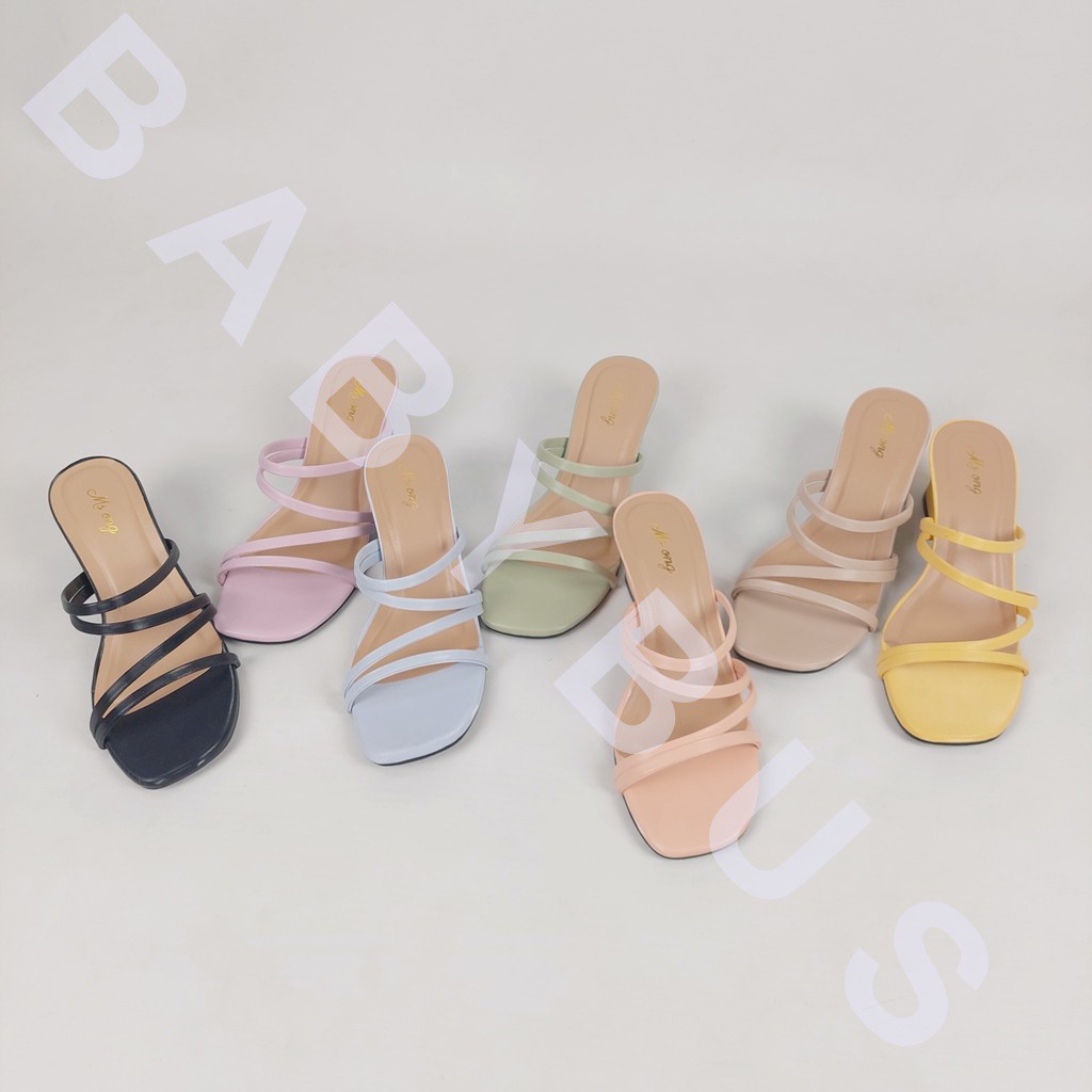 BBS MSH 05 Sandal High Heels Hak Tahu Strappy Heeled Wanita Impor Murah