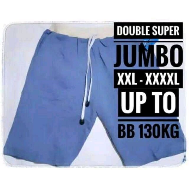 Bigsize celana pendek pria wanita bahan kaos tebal adem kolor santai ukuran jumbo